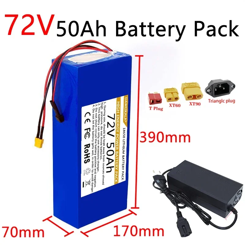 60V 30Ah Electric Scooter Battery - Batteria 72V 18650 50Ah ad alta